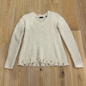 ATM Distressed V-Neck Sweater